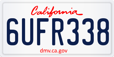 CA license plate 6UFR338
