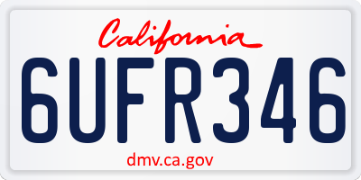 CA license plate 6UFR346