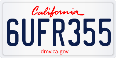 CA license plate 6UFR355