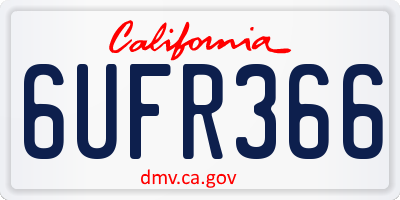 CA license plate 6UFR366