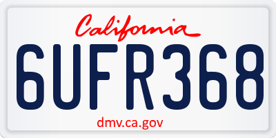 CA license plate 6UFR368