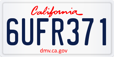 CA license plate 6UFR371
