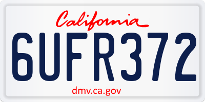 CA license plate 6UFR372
