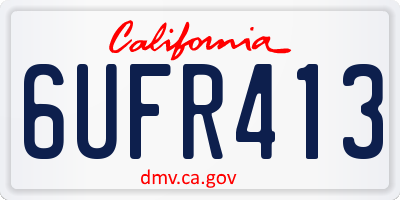 CA license plate 6UFR413