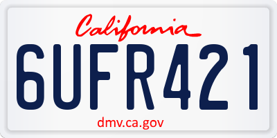 CA license plate 6UFR421