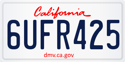CA license plate 6UFR425