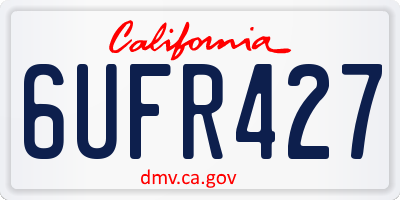 CA license plate 6UFR427