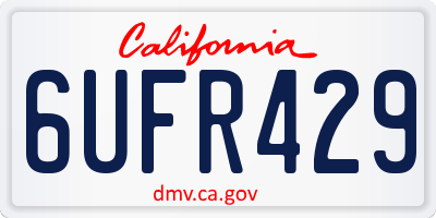 CA license plate 6UFR429