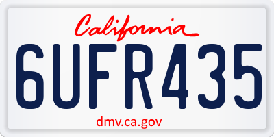 CA license plate 6UFR435