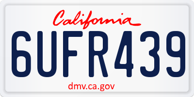 CA license plate 6UFR439