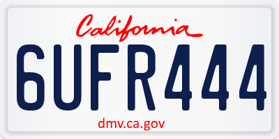 CA license plate 6UFR444