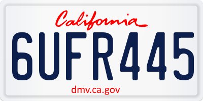CA license plate 6UFR445