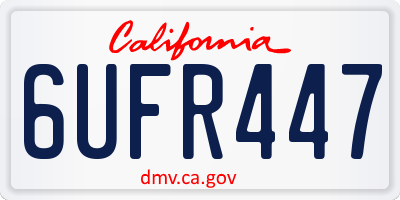 CA license plate 6UFR447