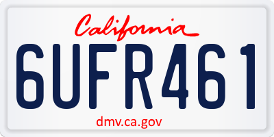 CA license plate 6UFR461