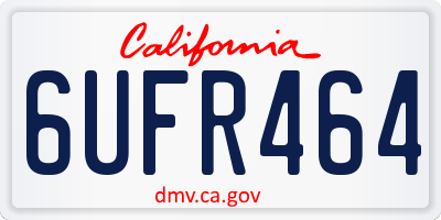CA license plate 6UFR464