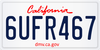 CA license plate 6UFR467