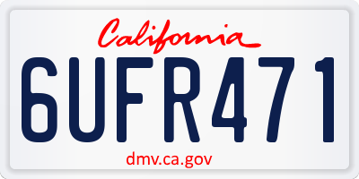 CA license plate 6UFR471