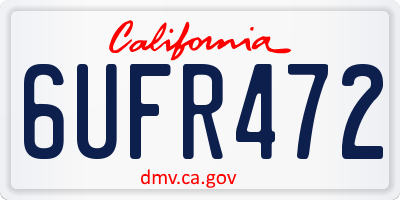 CA license plate 6UFR472