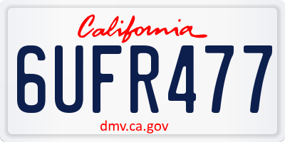 CA license plate 6UFR477