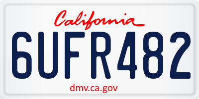 CA license plate 6UFR482