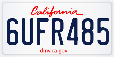 CA license plate 6UFR485