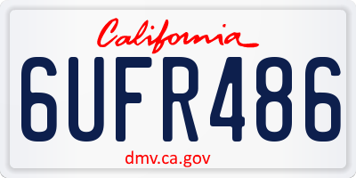 CA license plate 6UFR486