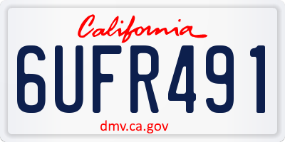 CA license plate 6UFR491
