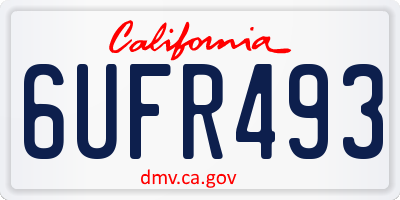 CA license plate 6UFR493