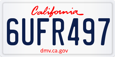 CA license plate 6UFR497