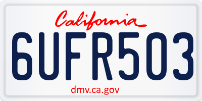 CA license plate 6UFR503
