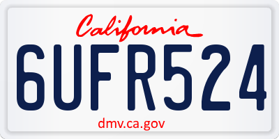 CA license plate 6UFR524