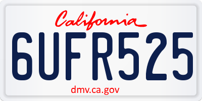 CA license plate 6UFR525