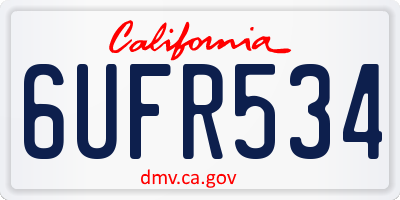 CA license plate 6UFR534