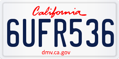 CA license plate 6UFR536