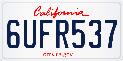 CA license plate 6UFR537