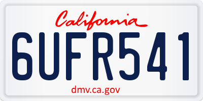 CA license plate 6UFR541