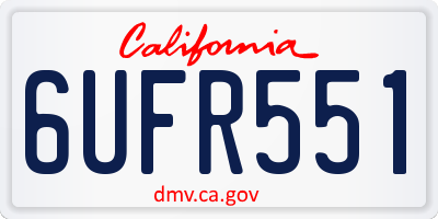 CA license plate 6UFR551