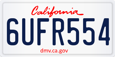 CA license plate 6UFR554