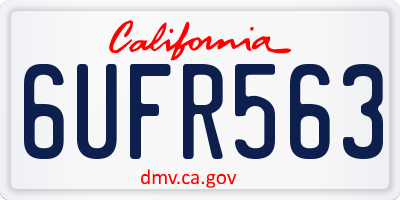 CA license plate 6UFR563