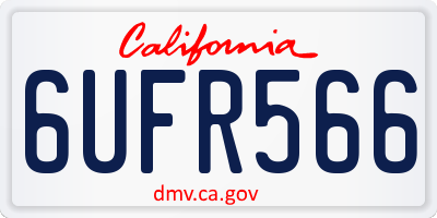 CA license plate 6UFR566