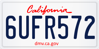 CA license plate 6UFR572