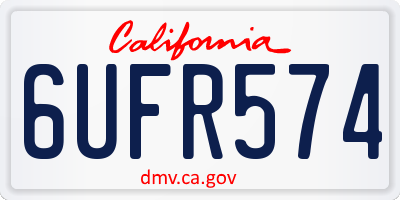 CA license plate 6UFR574