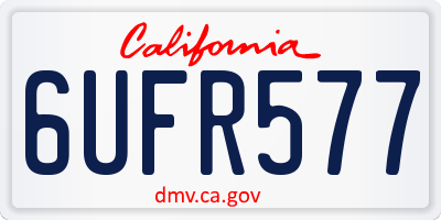 CA license plate 6UFR577