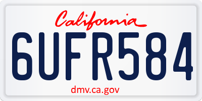 CA license plate 6UFR584