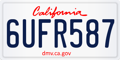 CA license plate 6UFR587