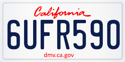 CA license plate 6UFR590