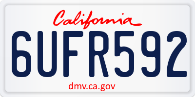CA license plate 6UFR592