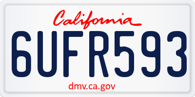 CA license plate 6UFR593