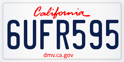 CA license plate 6UFR595