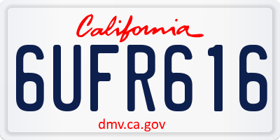 CA license plate 6UFR616